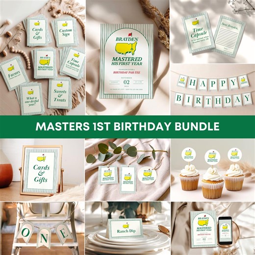 Masters First Birthday Bundle, Mastered His First Year Birthday, Golf 1st Birthday, Golfing First Birthday, Birthday Par-tee (0226) - Etsy