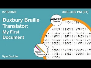 Duxbury Braille Translator: My First Document