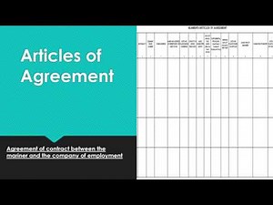 Articles of Agreement - Terms of contract between mariner and employer