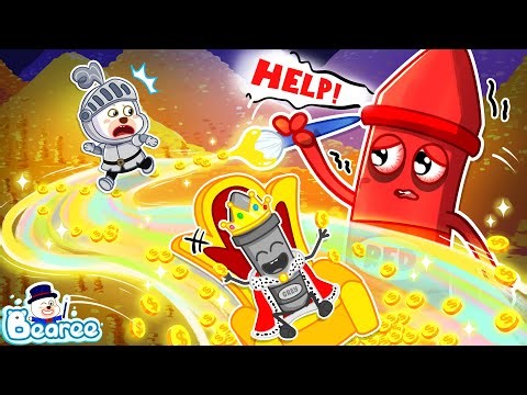 Crayon Can Create Gold | Bearee Saves Crayon From Greed | Rich vs Poor Cartoon | Bearee Kids Show