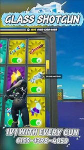 How to unlock the GLASS SHOTGUN in 1V1 WITH EVERY GUN!