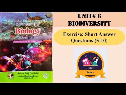 Class 9 Biology | Unit 6 Biodiversity | Short Questions 5-10 Solved | FBISE 2025 Exercise Guide