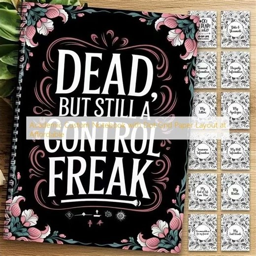 Academic Custom Notebook with Dot-Grid Paper Layout at Affordable