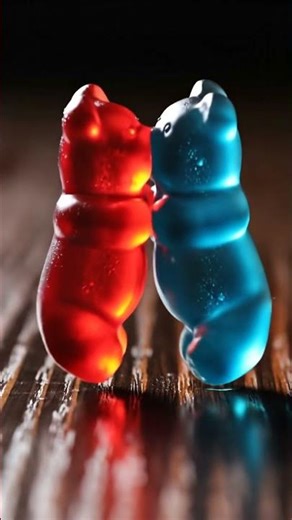 Gummy Bear Fight 🔴 vs 🔵 | ASMR & AI Animation #Veo3