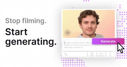 Create AI Generated Video in Minutes. Try for Free!