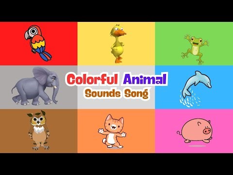 Colorful Animal Sounds Song | Animal Names & Sounds For Toddlers| Nursery Rhymes| Little Puppy Learn