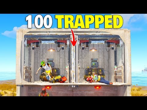 This Elevator Trap Base is Broken.. 100+ Players Trapped! - Rust