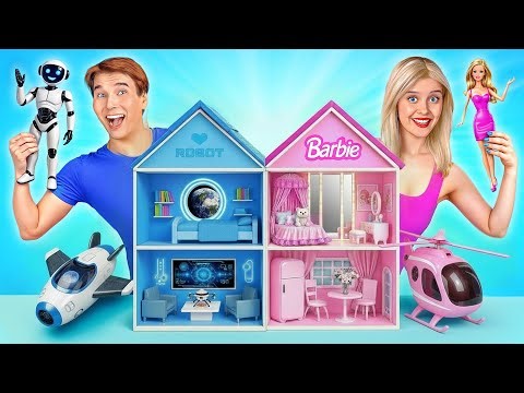 We Build Amazing Doll House | Barbie vs Robot Challenge by TeenDO