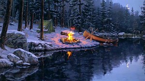 Winter Camping Live Wallpaper - WallpaperWaifu