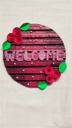 How To Make Welcome Board Door Hanger / Amazing Crafts Using Cardboard #shorts #diy #youtubeshorts