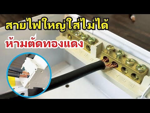 ต่อสายไฟหรือจั้มสายไฟขนาดใหญ่ในตู้คอนซูมเมอร์หรือเมนเบรกเกอร์
