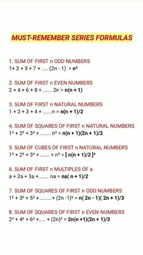 Learn These Series Formulas Once — Use Forever ♾️ #maths
