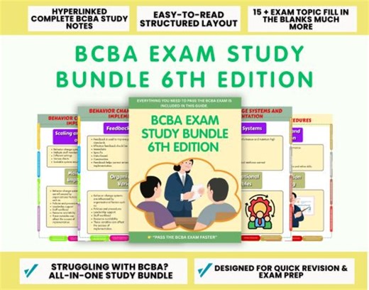 BCBA Exam Study Guide 6th Edition | Aba Notes + Practice Questions + Mock Exams | Behavior Analysis Study Bundle | BCBA Prep Workbook PDF - Etsy