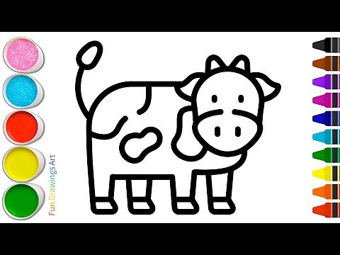 Easy Cow Drawing 🐄 Drawing and Coloring Easy Step by Step Tutorial