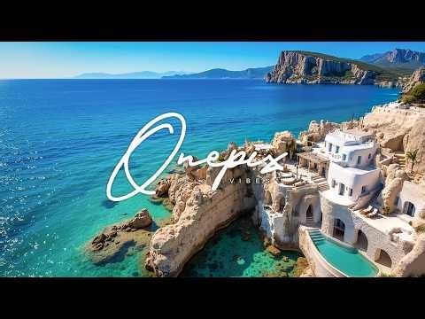 🇬🇷 🇮🇹 🇫🇷 Turquoise Mediterranean Seaside | 2+ Hours of Cafe del Mar & Greek Coastal Views 🌅