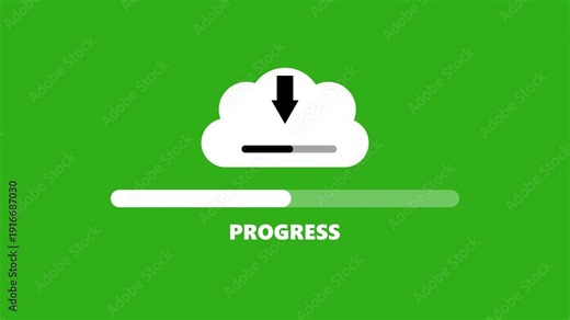 Cloud Download Progress Bar Animation Loading Concept loading animation cloud download symbol progress indicator