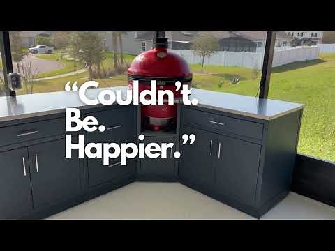Jeff "couldn't be happier" with his Matchless outdoor kitchen with his @KamadoJoeGrills Big Joe!
