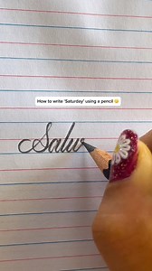 1.8M views · 26K reactions | How To Write ‘Saturday’ Using A Pencil樂....
