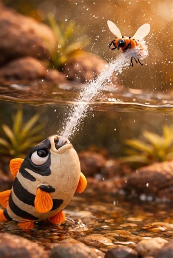 This Fish Shoots Like a Sniper?! #Shorts #Science #Animals #Fish #Facts #ArcherFish #CrazyFacts #fyp