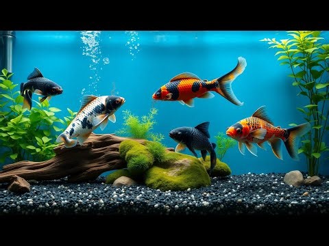 Aquarium Ambience at Night | Peaceful Fish Tank with Soft Bubble Sounds