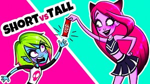 SHORT PEOPLE VS TALL PEOPLE PROBLEMS | Teen-Z Meet two best friends - Pinky, the tallest girl in the class, and Greeny who, as you see, is the shortest one. What challenges do they face each day because of their height? Oh, there's plenty of them! Check out all short and tall people struggles in our new episode! I'm sure you'll find lots of relatable facts here... | Teen-Z