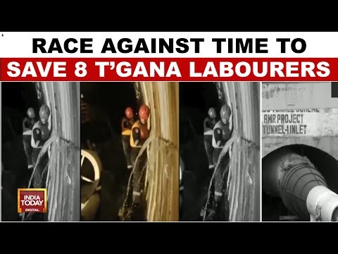 Telangana Tunnel Accident: Eight Workers Trapped In Collapsed Tunnel As Rescue Operations Continue