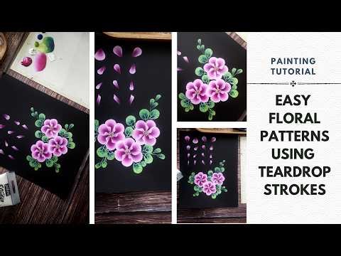 SUPER EASY Flower Painting 🌸 Tear Drop Brush Strokes for Beginners | Step-by-Step Acrylic