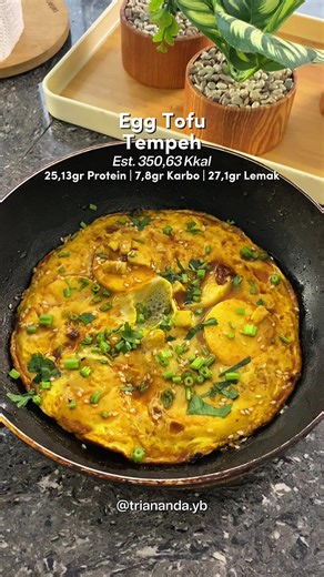 3 macam protein dalam satu masakan 🔥 dimakan pake nasi harusnya udah paket lengkap ya kalau ditambahi sayur, buat yang pengen ngurangi karbo juga oke dimakan langsung 🤤 #eggtofu #menudiet #tinggiprotein #rendahkalori #menusehat