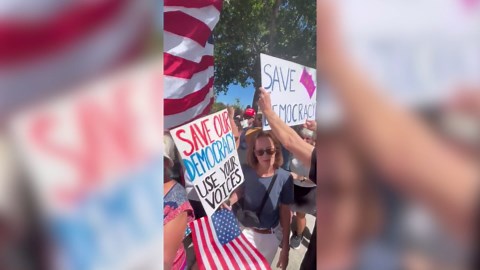 Trump supporter punches No Kings Day protestor in fight 'over MAGA hat'