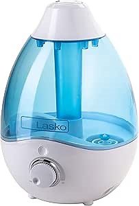 Lasko 0.74 Gallon Cool Mist Ultrasonic Humidifier, 60-Hour Runt Time on Low, Covers 300 Sq. Ft., Essential Oil Tray, Filter Free for Bedrooms, Offices, Home, UH200
