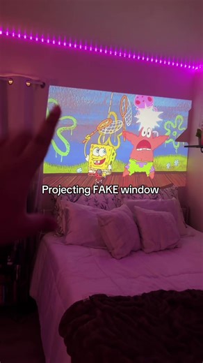 Love casting windows on my wall 🙌🏾 #tiktokshopjumpstartsale #trending #projectorscreen #projectorforbedroom #movienight