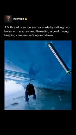 A V thread, also known as an Abalakov anchor, is a technique used by ice climbers to create a secure anchor directly in solid ice. It is made by drilling two intersecting holes that meet at an angle, forming a V-shaped tunnel through which a strong cord or webbing is threaded. This setup creates a surprisingly reliable anchor point that can support a climber’s weight when rappelling or lowering off an ice wall. The tool used to make a V thread is the same one that often keeps climbers safe while