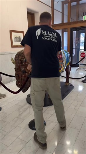 3K views · 44 reactions | Fulton the Bison is back after a fun-filled weekend hanging out at the Peoria County Government ‘s #bicentennial block party! He had a blast hanging out with the herd, but is now back at City Hall , awaiting our visitors! Thanks to our Public’s Works staff who did the heavy lifting! | City of Peoria Illinois - Government | Facebook