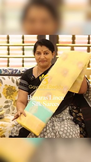 Gayathri Reddy | Traditional designer studio on Instagram: "Crafted with a blend of luxurious silk and breathable linen, these sarees offer both comfort and style. Adorned with intricate Banarasi designs and delicate borders, they are perfect for special occasions or adding a touch of grace to your everyday wear. Explore the timeless beauty of Banaras with our exquisite collection at Gayathri Reddy Sarees. #GayathriReddySarees #BanarasLinenSarees #BanarasiSarees"