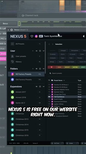 NEXUS 5 is FREE now! Grab it and start making pro sounds instantly. check it out on our website!