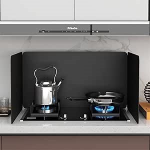 Splatter Guard, Grease Guard, 4 Sided Oil Splatter Guard, Upgrade Anti Splatter Shield For Stove Top Cooktop, Foldable Grease Splatter Screen Oil Barrier (31.5 * 15.8 * 15.8 in)
