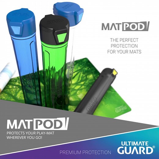 PREMIUM PROTECTION FOR YOUR PLAY-MAT The MatPod is a must-have product for every player! You can also use it for artworks, prints or posters up to 38 cm width. For more details check this link: https://ultimateguard.com/en/accessories/matpod | Ultimate Guard