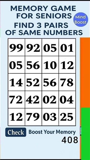 Daily Brain Exercise for Seniors – Try This Simple Focus Challenge | Match the Numbers