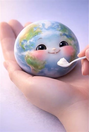 Baby Earth Enjoys Tiny Ice Cubes 🌍❄️ | Cute ASMR Eating Sounds | No Background Noise #cuteasmr #asmr