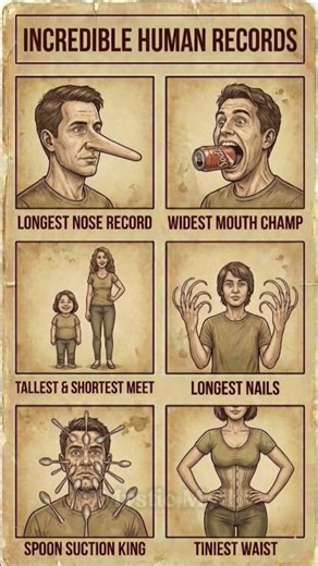 World's Most Incredible Human Records! 🤯👃 #edit