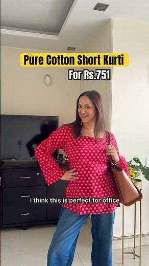 Found Prettiest Short Kurti for Office & Everyday for Rs. 751 *62% Off #kurti #myntrasalehaul