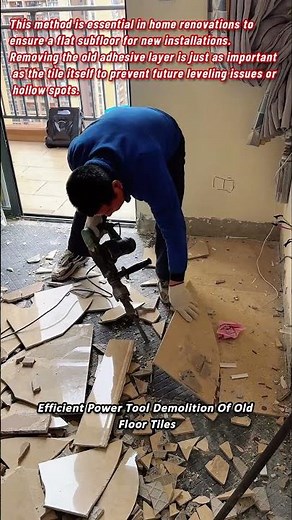 Efficient Power Tool Demolition Of Old Floor Tiles