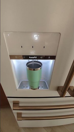 GE Cafe Refrigerator Autofill with Yeti 30oz cup