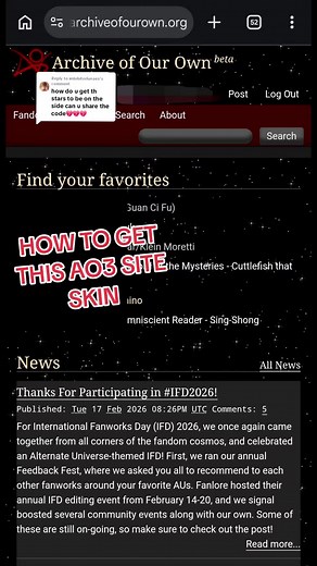 How to Customize Your AO3 with CSS Skins