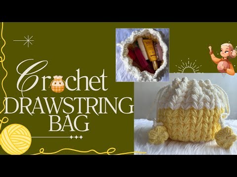 Crochet Drawstring bag