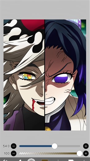 Shinobu Vs Douma Color Swap 🔥🦋 #demonslayer #kny #art #drawing