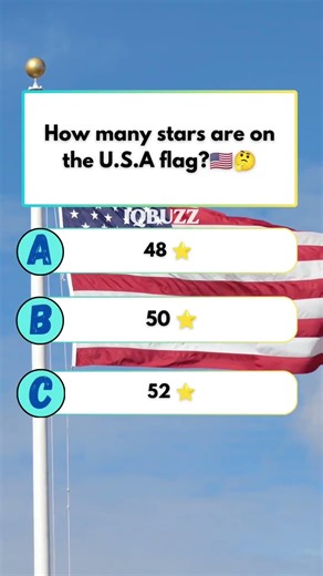 🇺🇸 “One for each state!”how many stars are on the USA flag#usaquiz #amercia #unitedstates #usa