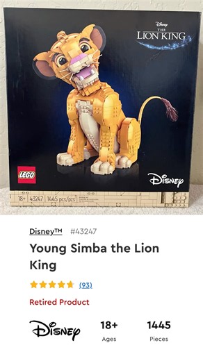 Young Simba the Lion King Build Lego Disney 43247 #lego #disney #toys