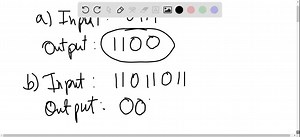SOLVED:Find the output for each of these input strings when given as input to the finite-state machine in Example 2. a) 0111 b) 11011011 c) 01010101010