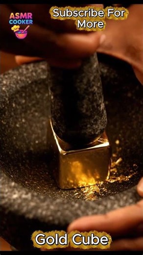 Crushing a Gold Cube into Liquid Metal | Ultra Satisfying Mortar & Pestle ASMR